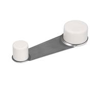 WOLFPACK LINEA PROFESIONAL White Door Stopper with Retainer Tope Puerta Adhesivo con Retenedor Blanco, 19 x 103 x 32 mm