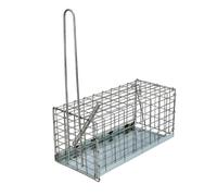 WOLFPACK Trampa para Ratas de Jaula Metálica 21x10x10 cm | Ratonera de Captura en Vivo con Base y Rejilla de Metal | Trampa Ecológica y Reutilizable con Mango de Seguridad para Roedores