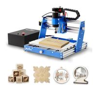 WolfPawn 3018 - Máquina de enrutador CNC de 500 W, estructura metálica, máquina de grabado CNC de 3 Aixs con botón de parada de emergencia e interruptores de límite para madera, acrílico, MDF y