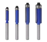 Wolfride Juego de 4 Brocas Fresadoras para Enrutador de 1/4 pulgadas con Vástago Superior de Cojinete a Ras