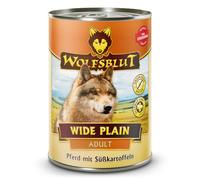 WOLFSBLUT - Wide Plain Adult | Comida húmeda con valiosos superalimentos para perros adultos. Alimento completo sin cereales sin aditivos en lata | 6 x 395 g caballo