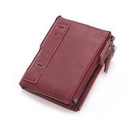 WolFum Billetera de bloqueo para hombre, pequeña, vintage, de piel de caballo loco, monedero corto plegable (color: D), d