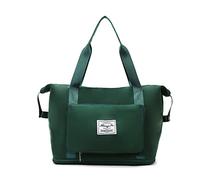 WolFum Bolso de viaje expandible para fin de semana, bolsas de mano plegables para mujeres y hombres, bolsa de lona deportiva, bolsas de gimnasio, hospital, bolsa de hombro con funda de equipaje y