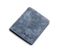 WolFum Cartera corta retro multitarjeta posición negocios viaje estudiante portátil monedero hombres/mujeres impermeable PU azul A doble la comodidad, Azul B
