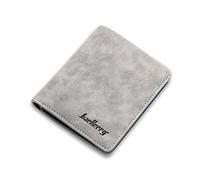 WolFum Cartera corta retro multitarjeta posición negocios viaje estudiante portátil monedero hombres/mujeres impermeable PU azul A doble la comodidad, gris (gray B)