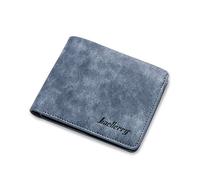 WolFum Cartera corta retro multitarjeta posición negocios viaje estudiante portátil monedero hombres/mujeres impermeable PU azul A doble la comodidad, Azul A