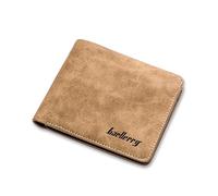 WolFum Cartera corta retro multitarjeta posición negocios viaje estudiante portátil monedero hombres/mujeres impermeable PU azul A doble la comodidad, marrón a