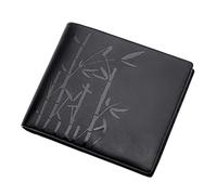 WolFum Cartera de cuero para hombre, estilo corto, con clip para dinero, tarjetero, para hombre, d, 12*2*9.5cm