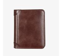 WolFum Cartera de cuero suave para hombre, monedero casual con cremallera y tarjetero bancario, cartera corta (color: A, tamaño: talla única), a, Talla única