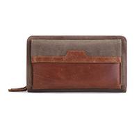 WolFum Cartera de mano para hombre con cremallera para hombre, bolsa larga de cuero para hombre, bolsa de mano (color: embrague café), Bolso de mano negro