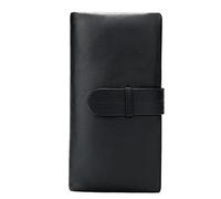 WolFum Cartera larga con cremallera para hombre, de piel de vaca, vintage, para hombre, tarjetero, de piel auténtica, para hombre (color: A, tamaño: 19 x 9 cm), b, 19*9cm