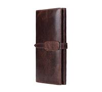 WolFum Cartera larga para hombre con compartimento para dinero y monedero con cremallera (color: A, tamaño: talla única), a, Talla única