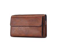WolFum Cartera larga para hombre, tarjetero, monedero con cremallera, cartera de poliuretano de gran capacidad, bolsa para teléfono (color: A, tamaño: talla única), a, Talla única