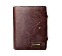 WolFum Cartera para hombre con cierre de bolsillo desmontable de piel de vacuno corta, billetera plegable vintage (color: D), d