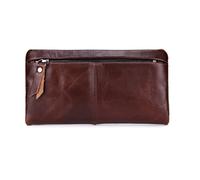 WolFum Cartera para hombre de negocios, informal, larga, de piel, con múltiples tarjetas, estilo retro, d, Talla nica