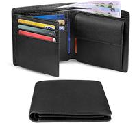 WolFum Carteras de cuero delgado para hombre con bolsillo para monedas, 2 compartimentos para billetes, 10 soportes para tarjetas de crédito para hombres (color: B, tamaño: 11 x 9,5 cm), b, 11*9.5cm,