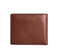 WolFum Carteras para hombre de negocios de piel auténtica, bolsa fina, antimagnética, RFID con clip para dinero