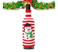WolFum Funda para botella de vino de Navidad - Bonito y divertido suéter de Navidad para botella de vino, cubierta de suéteres de vino de punto para decoraciones de fiesta de Navidad, regalo doble de