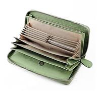 WolFum La primera capa de cuero vacuno para hombres y mujeres bolsa de tarjetas de almacenamiento monedero billete bolsa de embrague cremallera cartera larga (color: paquete de 3, tamaño: como se