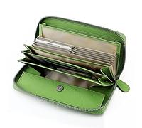 WolFum La primera capa de cuero vacuno para hombres y mujeres bolsa de tarjetas de almacenamiento monedero billete bolsa de embrague cremallera cartera larga (color: paquete de 3, tamaño: como se