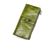 WolFum Monederos para hombre con cremallera larga de cuero genuino para hombre con soporte para teléfono celular, tarjetero (color: A, tamaño: 20,8 x 10 cm), a, 20.8*10cm