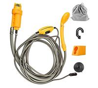 WOLFWILL Latest Camping Shower Portable Travel Shower Outdoor,5m DC Line Camping Shower Head Plug into 12V Car Adapter,Outdoor Shower with 2 Meters Hose for Camping Hiking Bike Car Washing
