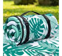 Wolfwise Manta Picnic Impermeable, Grande Mantel Camping 200x200 cm Pliable con Sangles Réglables et Bandoulière, Picnic Blanket para Playa, Jardín, Camping, Viajes y Senderismo, Verde