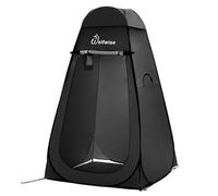 WolfWise Tienda Ducha Portatil Camping Refugio Solar Pop Up Tiendas instantáneas Carpas Vestidor Vestuario Espacioso para Camping, Emergente con Privacidad, Ciclismo Baño Ducha Playa, Medio, Negro