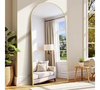 WOLIBEER Espejo Grande de Cuerpo Entero de 192 x 85 cm, Espejo de Cuerpo Entero con Marco de Aluminio Dorado, Espejo de Pared, Espejo de pie para Dormitorio, Entrada, Pasillo, decoración