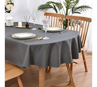 Wolkemer Mantel ovalado de 60 x 102 pulgadas, tela lavable, color gris sólido, para comedor, boda, fiesta, banquete, decoración de mesa