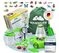 WOLKENGLÜCK® Set de investigadores para niños [a partir de 3 años] - Gran juego de descubridor para curiosos insectos y naturalistas - con lupas de vasos, cristal de insectos, modelos de insectos y