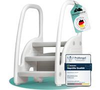 WOLKENGLÜCK® Taburete infantil (3 niveles) - Taburete antideslizante para niños de 1,5 a 6 años (soporta hasta 70 kg) - Escalera infantil para baño, lavabo, cocina o inodoro - Taburete infantil