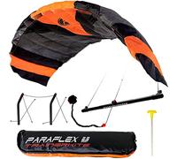 Wolkenstürmer Paraflex Trainer 2.3 - Ala de Kitesurf - Negro/Naranja - 3 líneas de cometa como complemento Mountain Board - Ala de tracción