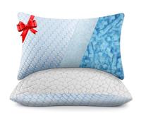 WOLKI Juego de 2 Almohadas de Espuma viscoelástica tamaño King, Almohadas refrescantes de Espuma viscoelástica triturada, Almohada de Cubo Ajustable para Personas Que Duermen de Lado, de Espalda,