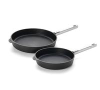 WOLL Diamond Logic QXR Set: sartén plana Ø 24 + sartén plana Ø 28 (PFAS antiadherente, aluminio fundido) - apta para inducción y horno - para todo tipo de fuegos