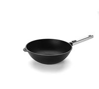 Woll Diamond Logic XR Pro - Sartén para wok y agitador con mango de acero inoxidable inductivo diámetro 28 cm altura 10 cm con mango extraíble de acero inoxidable apto para todas las cocinas de