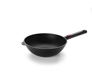 Woll Diamond Logic XR - Sartén para wok y agitación (inductiva, diámetro de 24 cm, 9 cm de alto, con mango extraíble, apta para todo tipo de fuegos, aluminio fundido, sellado antiadherente, apta para