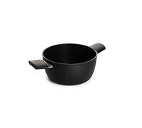 Woll Eco Lite - Olla inductiva (24 cm de diámetro, 11 cm de alto, 5 litros, con 2 asas laterales, apta para todo tipo de fuegos, aluminio fundido 100% reciclado), color negro