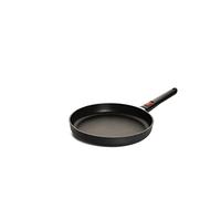 Woll Eco Lite - Sartén plana inductiva, diámetro de 28 cm, 5 cm de alto, con mango extraíble, apta para todo tipo de cocinas, 100% aluminio reciclado, apta para horno, color negro