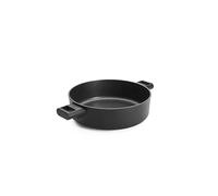 Woll Eco Logic QXR - Cacerola redonda con 2 asas laterales de madera, inductiva, diámetro de 28 cm, 8 cm de alto, apta para todo tipo de cocinas, sin PFAS, revestimiento antiadherente, aluminio
