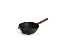 Woll Eco Logic QXR - Sartén para wok y agitación (inductiva, diámetro de 24 cm, 10 cm de alto, con mango de madera firme sostenible, apta para todo tipo de cocinas, sin PFAS), revestimiento