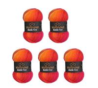 Wollbiene Batik Fine 1410 - Ovillos de lana para tejer (5 unidades, 100 g, 500 g), multicolor con degradado multicolor