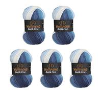 Wollbiene Batik Fine 5 ovillos de 100 g, 500 g, lana con degradado multicolor, multicolor (5500 azul blanco)