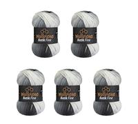 Wollbiene Batik Fine 5 ovillos de 100 g, 500 gramos, lana con degradado multicolor, multicolor (5000 g, 5000 g, negro, gris blanco)