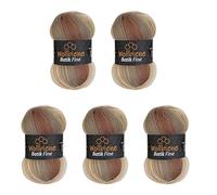 Wollbiene Batik Fine 5 ovillos de 100 g, 500 gramos, lana con degradado multicolor, multicolor (5020 marrón beige)