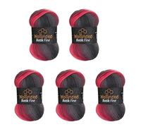 Wollbiene Batik Fine 5 ovillos de 100 g, 500 gramos, lana con degradado multicolor, multicolor (5100 gris, baya)