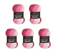 Wollbiene Batik Fine 5 ovillos de 100 g, 500 gramos, lana con degradado multicolor, multicolor (5300 berry)