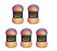 Wollbiene Batik Fine 5040 - Ovillos de lana para tejer (5 x 100 g, 500 g), multicolor con degradado multicolor (5040 arcoíris pastel)