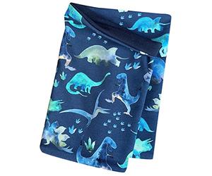 Wollhuhn Eco Niños/Niñas Bufanda Ligera Suelta/Pañuelo Cuello/Loop Algodón Jersey Temporadas/Verano 202201, Dinosaurios azul., talla única