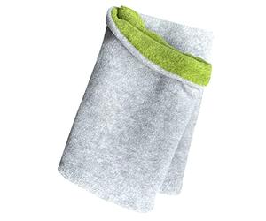 Wollhuhn Niños/Niñas cálidas NUESTROS Lazo de invierno más cálido/Pañuelo Bufanda de manguera/Bufanda de dos capas de forro polar para girar, gris claro y verde, talla única